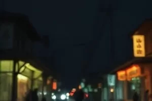 玻璃窗后模糊的旁观者侧脸