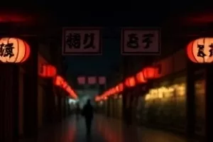 夜晚公交站牌下等待的两个身影