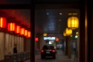 木桌上摊开的信封与一盏台灯